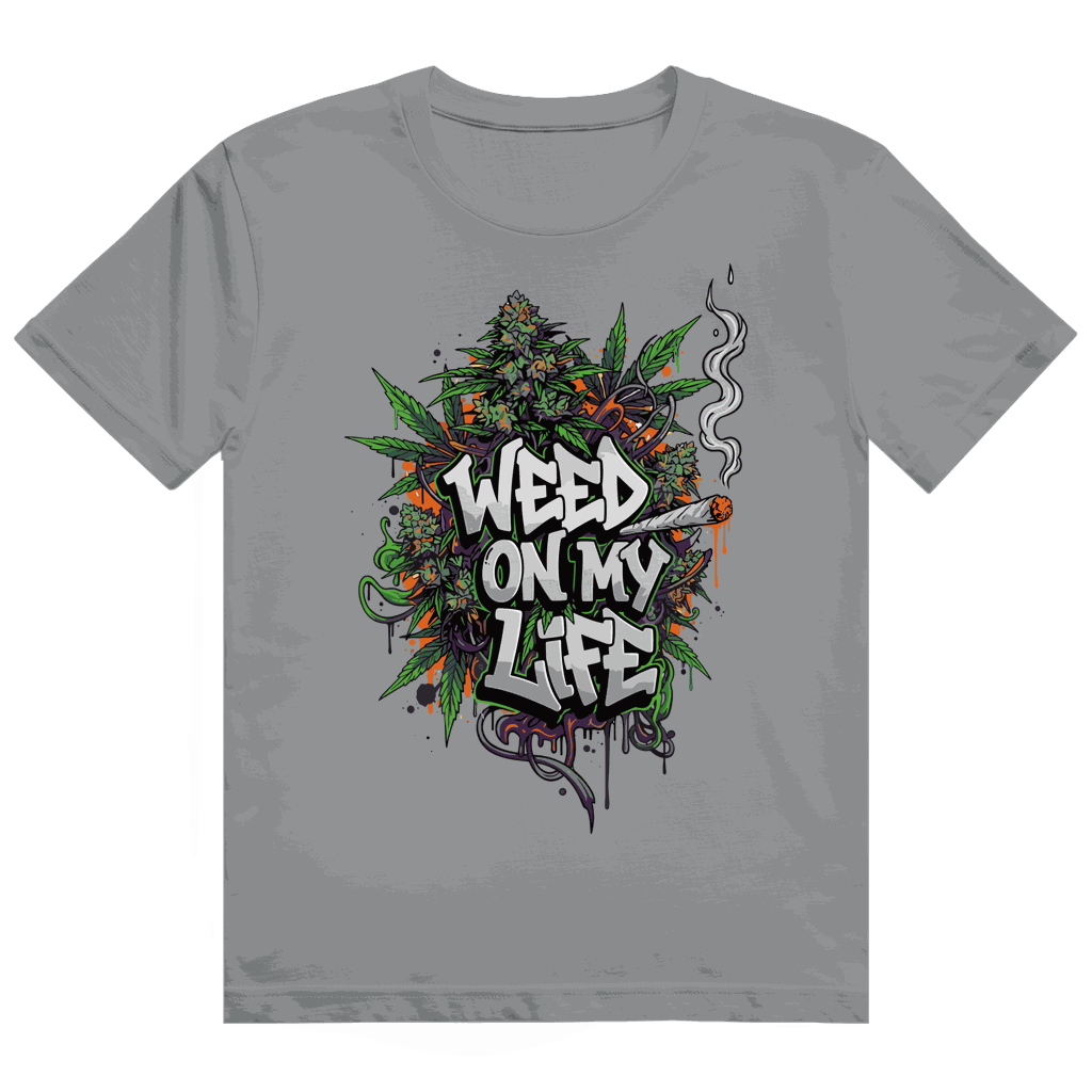 Division420 Heavy Cotton T-Shirt Weed on my Life aus 100% Baumwolle mit modernem Tubular Fit und nachhaltiger Produktion