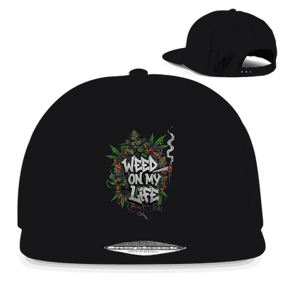 Division420 Snapback Cap Weed on my Life aus Baumwoll-Twill mit flachem Schirm und Retro-Snapbackverschluss