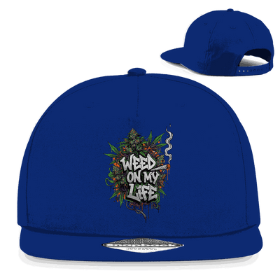 Division420 Snapback Cap Weed on my Life aus Baumwoll-Twill mit flachem Schirm und Retro-Snapback Verschluss