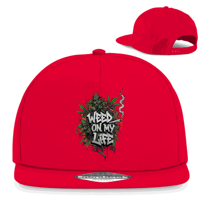 Division420 Snapback Cap Weed on my Life aus Baumwolle mit flachem Schirm und Retro Snapback-Verschluss