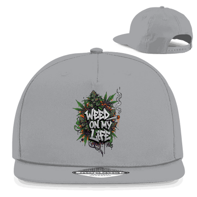 Division420 Snapback Cap Weed on my Life aus Baumwoll-Twill mit flachem Schirm und Retro Snapback-Verschluss
