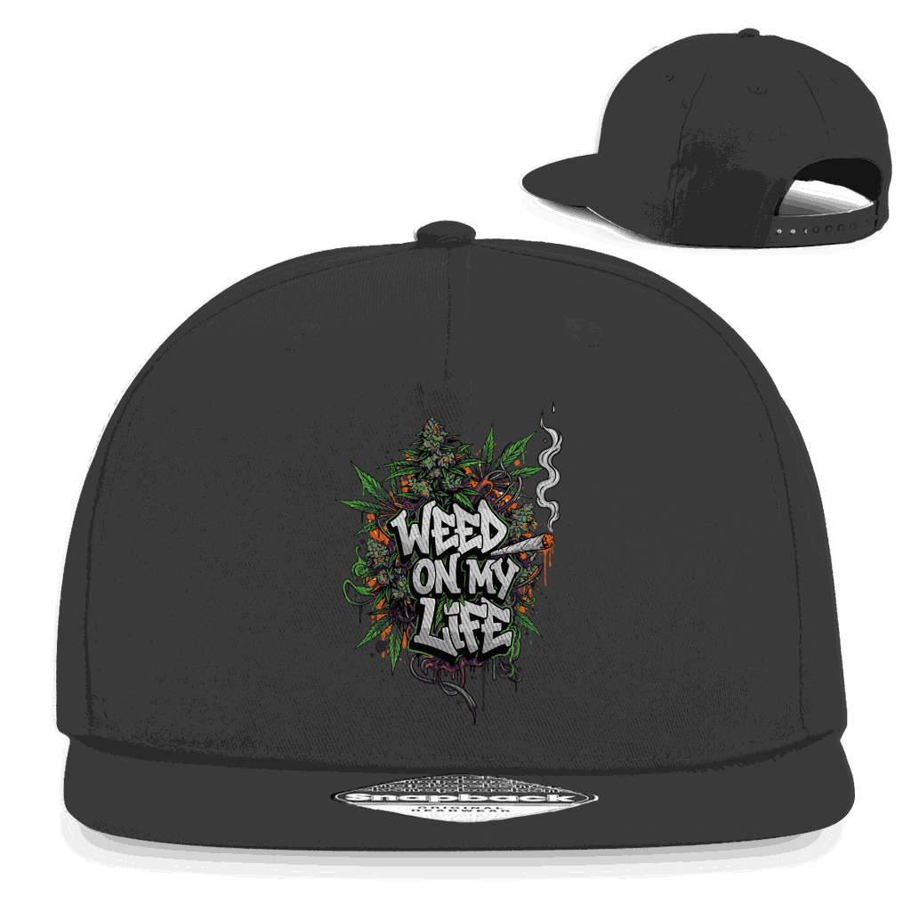 Division420 Snapback Cap Weed on my Life aus Baumwoll-Twill mit flachem Schirm und Snapback-Verschluss