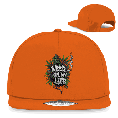 Division420 Snapback Cap - Weed on my Life aus Baumwoll-Twill mit 5-Panel Design und Retro-Snapbackverschluss