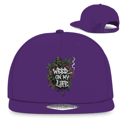 Division420 Snapback Cap Weed on my Life, 5-Panel Baumwoll-Twill mit Retro Snapback-Verschluss