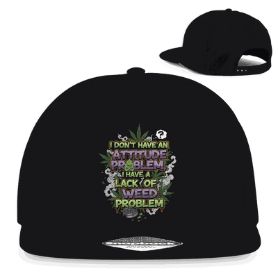 Division420 Snapback Rapper Cap Weed Problem aus Baumwoll-Twill mit flachem Schirm und Retro-Snapback-Verschluss