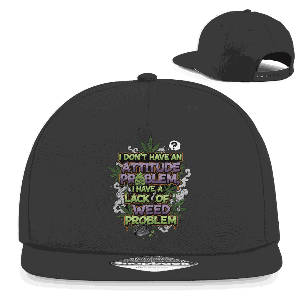 Division420 Snapback Rapper Cap mit Weed Problem Design, 5-Panel, Baumwoll-Twill, flachem Schirm und Snapback-Verschluss
