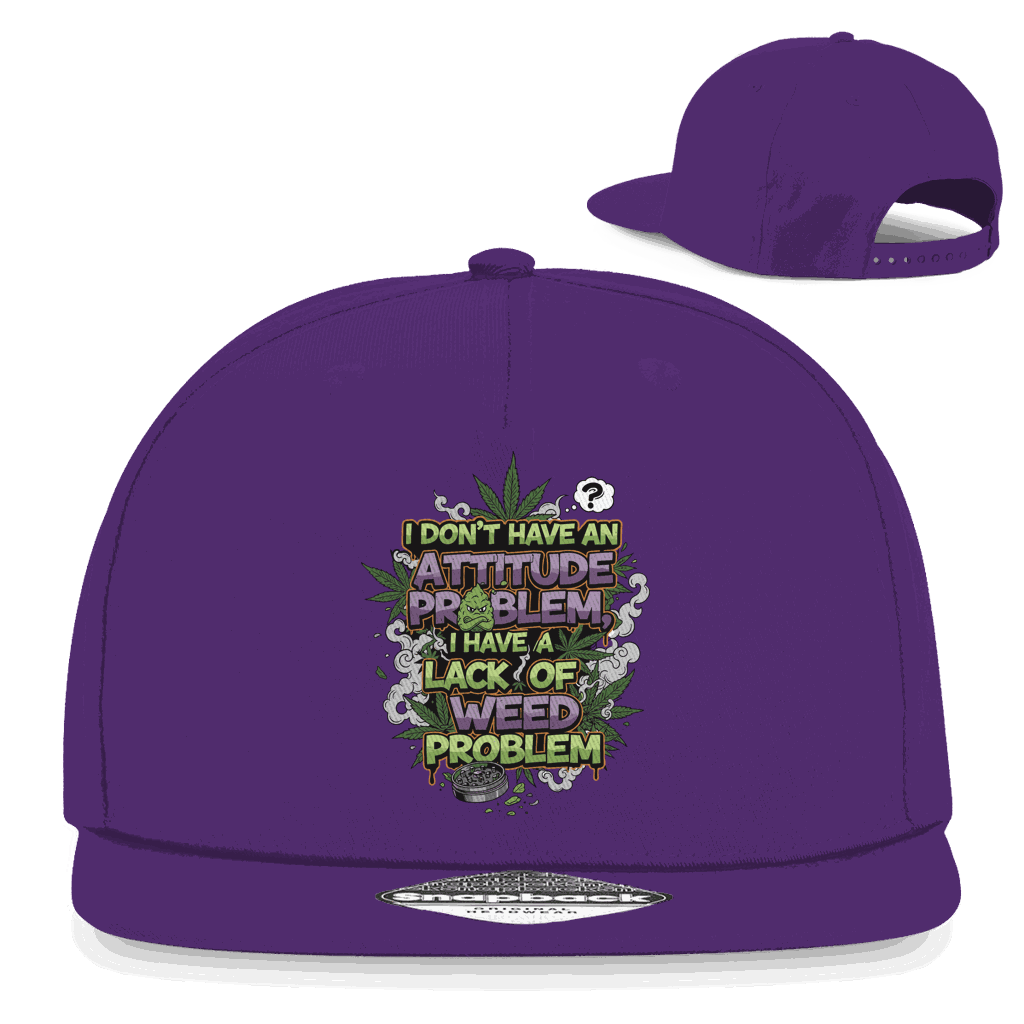 Schwarze Snapback Rapper Cap mit Weed Problem Logo von Division420 im 5-Panel Design