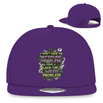 Schwarze Snapback Rapper Cap mit Weed Problem Logo von Division420 im 5-Panel Design