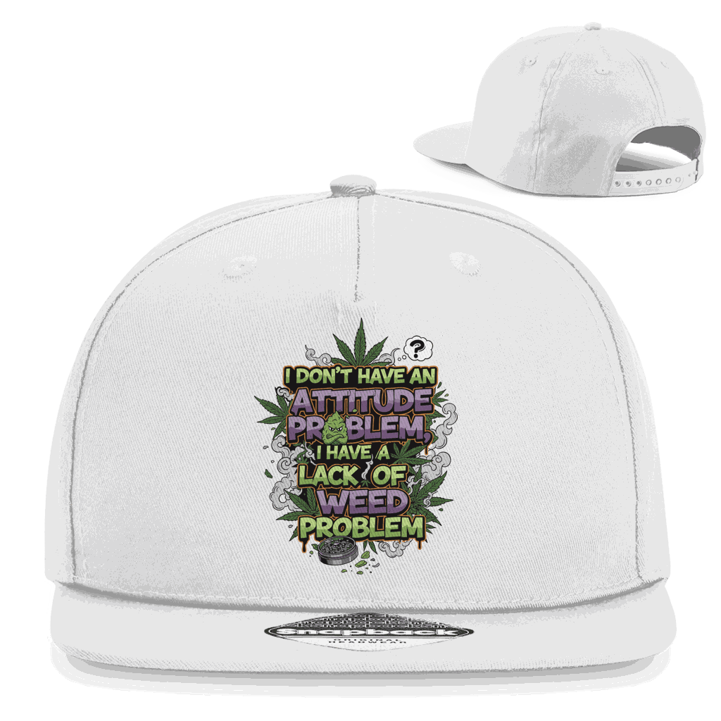 Division420 Snapback Rapper Cap Weed Problem aus Baumwolle mit flachem Schirm und Retro-Snapbackverschluss