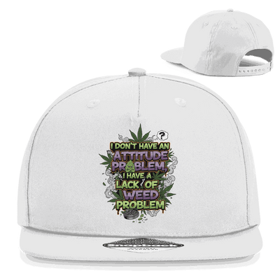 Division420 Snapback Rapper Cap Weed Problem aus Baumwolle mit flachem Schirm und Retro-Snapbackverschluss