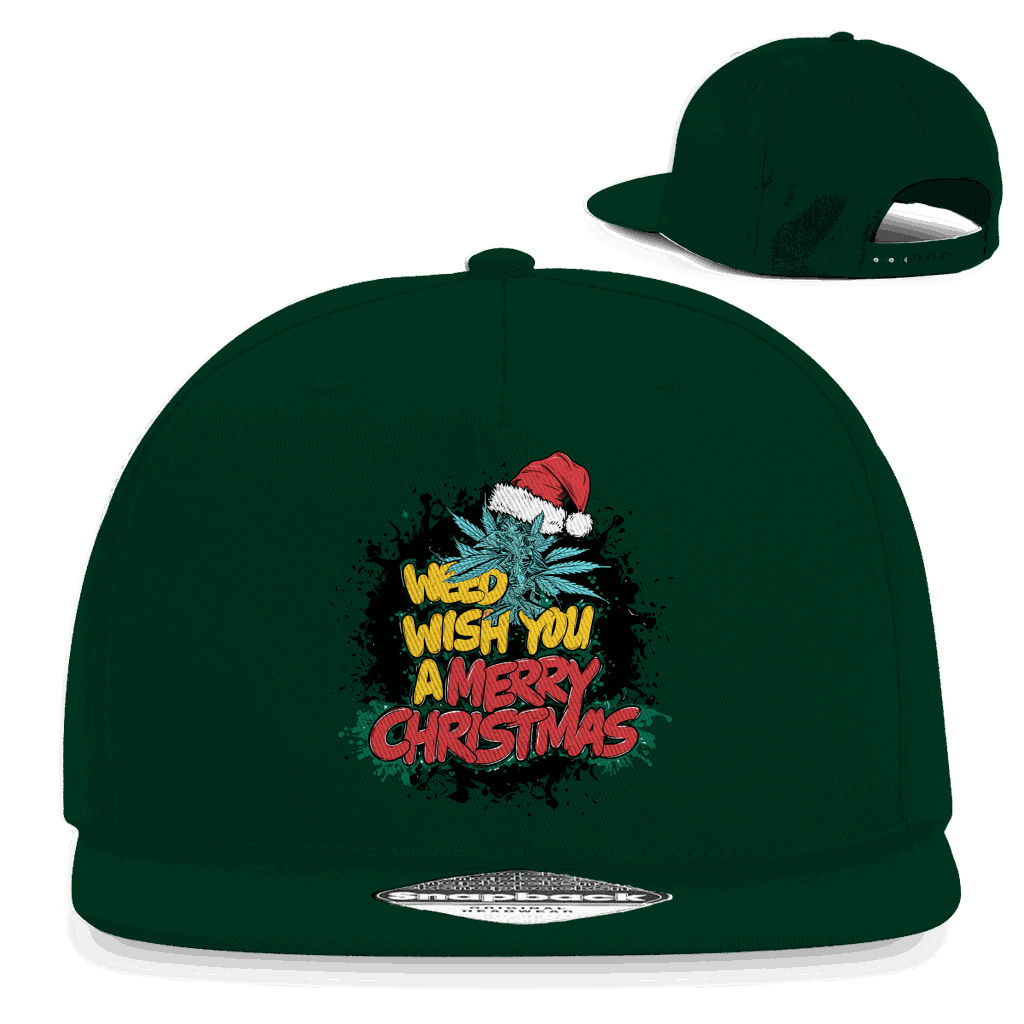 Division420 Snapback Cap mit Weed wish you Schriftzug, 5-Panel Baumwoll-Twill, flachem Schirm und Retro Snapback-Verschluss