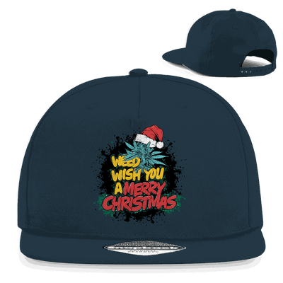 Schwarze Snapback Cap Weed wish you von Division420 mit flachem Schirm und Retro-Snapback-Verschluss