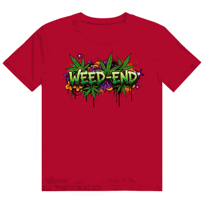Divison420 Heavy Cotton T-Shirt Weed-End schwarze Streetwear mit nachhaltiger Baumwolle unisex
