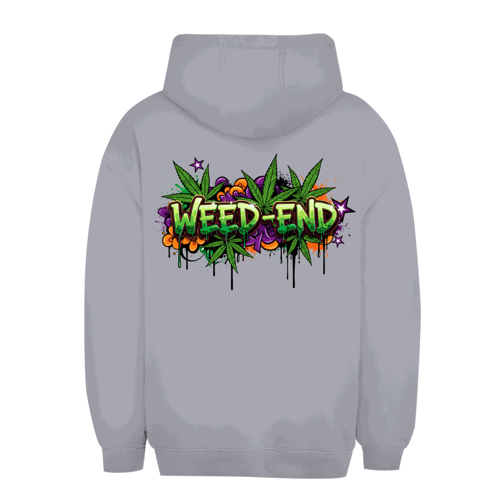 Unisex Oversize Hoodie in Grau mit Kapuze und Kängurutasche von Division420