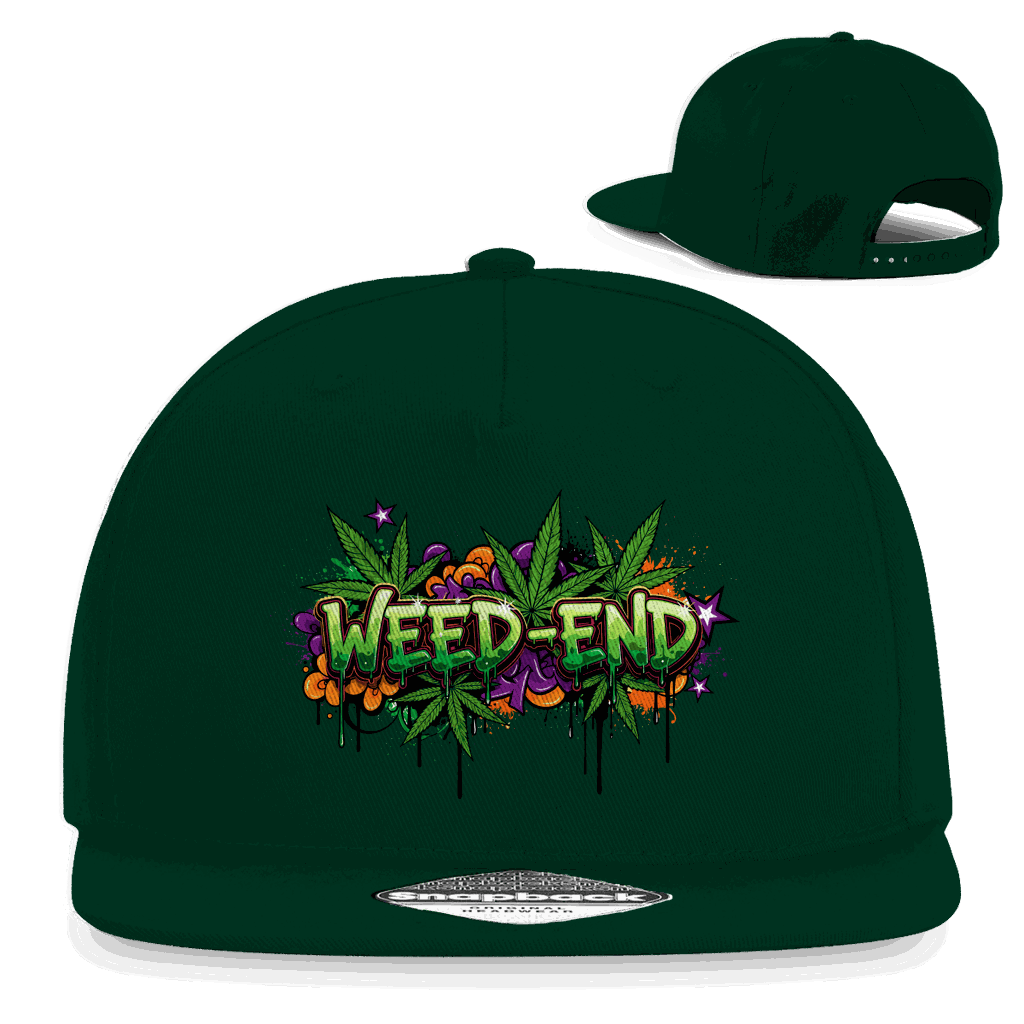 Schwarze Snapback Rapper Cap mit flachem Schirm und Division420 Logo aus Baumwoll-Twill