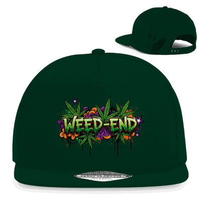 Schwarze Snapback Rapper Cap mit flachem Schirm und Division420 Logo aus Baumwoll-Twill