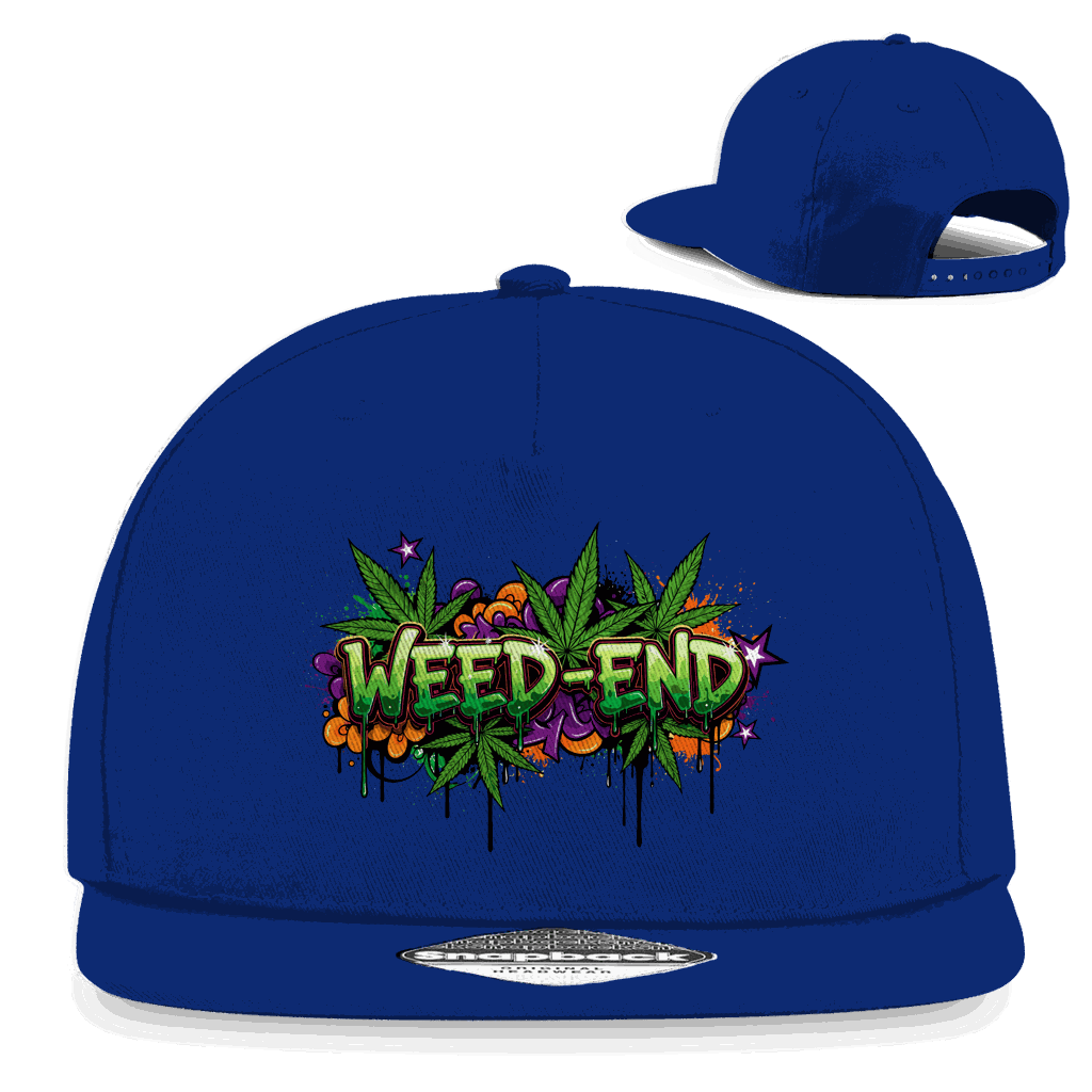 Division420 Snapback Rapper Cap Weed-End aus Baumwoll-Twill mit flachem Schirm und Snapback-Verschluss