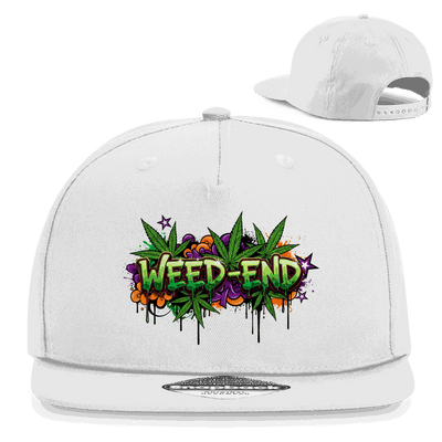 Division420 Snapback Rapper Cap Weed-End aus Baumwoll-Twill mit flachem Schirm und Retro-Snapbackverschluss