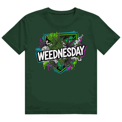 Division420 Heavy Cotton T-Shirt in modernem Tubular Fit mit Weednesday Art Print und nachhaltiger Herstellung