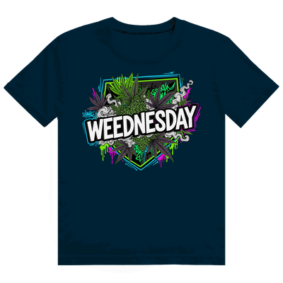 Heavy Cotton T-Shirt mit Weednesday Art Print von Division420 in hochwertiger Baumwolle und modernem Tubular Fit