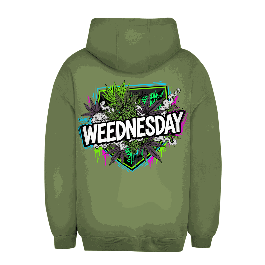 Unisex Oversize Hoodie mit Weednesday Art Print von Division420 in urbanem Stil