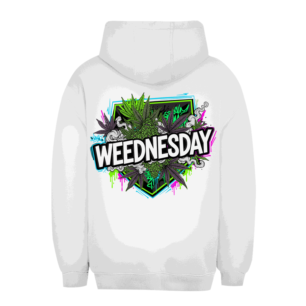 Unisex Oversize Hoodie mit Weednesday Art Print von Division420, urbaner Stil, entspannt und nachhaltig