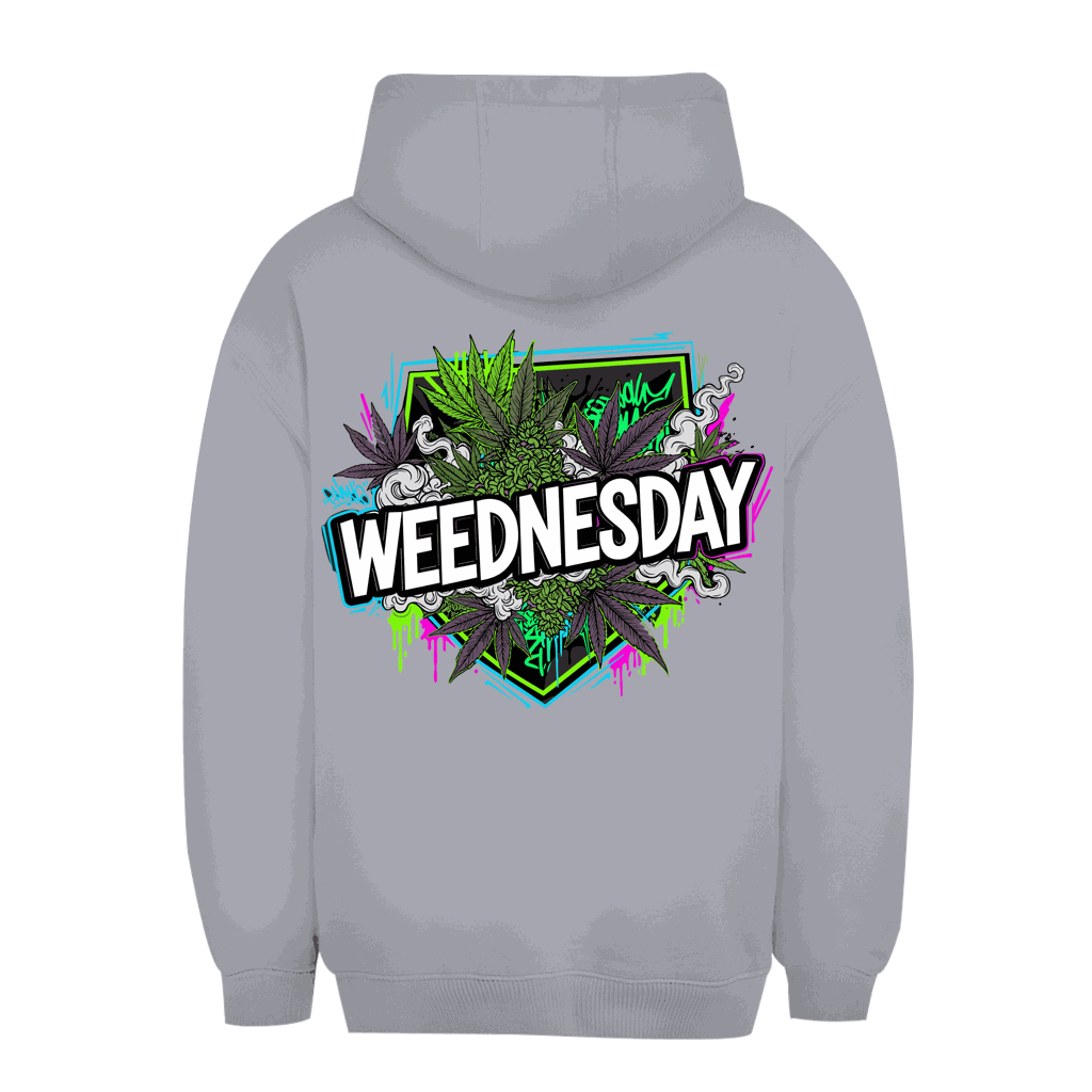 Unisex Oversize Hoodie mit Weednesday Art Print und urbanem Streetstyle
