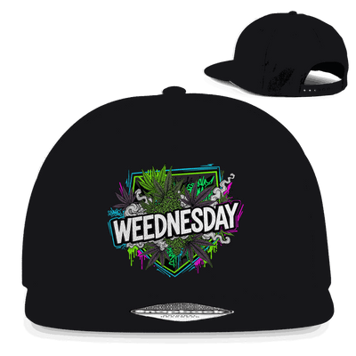 Snapback Cap mit Weednesday Art Print, urbaner Stil und Komfort aus Baumwoll-Twill, 5-Panel Design und verstellbarem Snapback-Verschluss