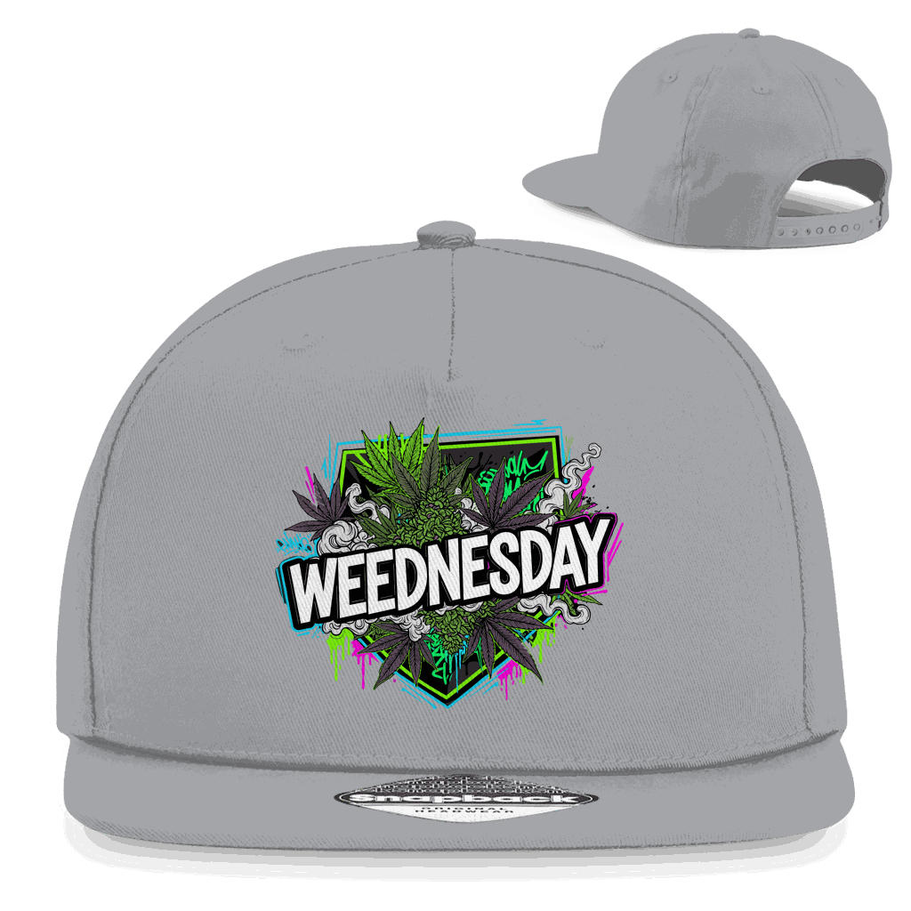 Stylische Snapback Cap aus Baumwoll-Twill mit Weednesday Art Print und Snapback-Verschluss