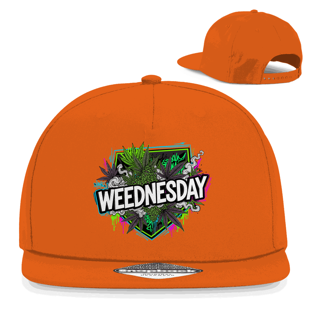Division420 Snapback Cap Weednesday Art Print urbaner Streetwear Style aus Baumwoll-Twill mit Retro Snapback-Verschluss