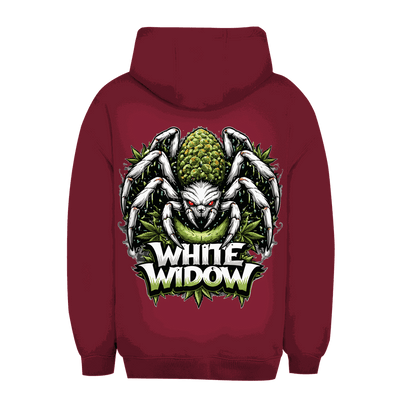 Unisex Oversize Hoodie White Widow von Division420 in Weiß mit Kapuze und Kängurutasche