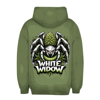 Unisex Oversize Hoodie white mit Kängurutasche und verstellbarer Kapuze, nachhaltiger Baumwoll-Polyester-Mix