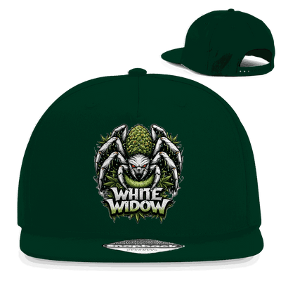 Weiße Snapback Cap White Widow von Division420 mit flachem Schirm und Retro-Snapbackverschluss