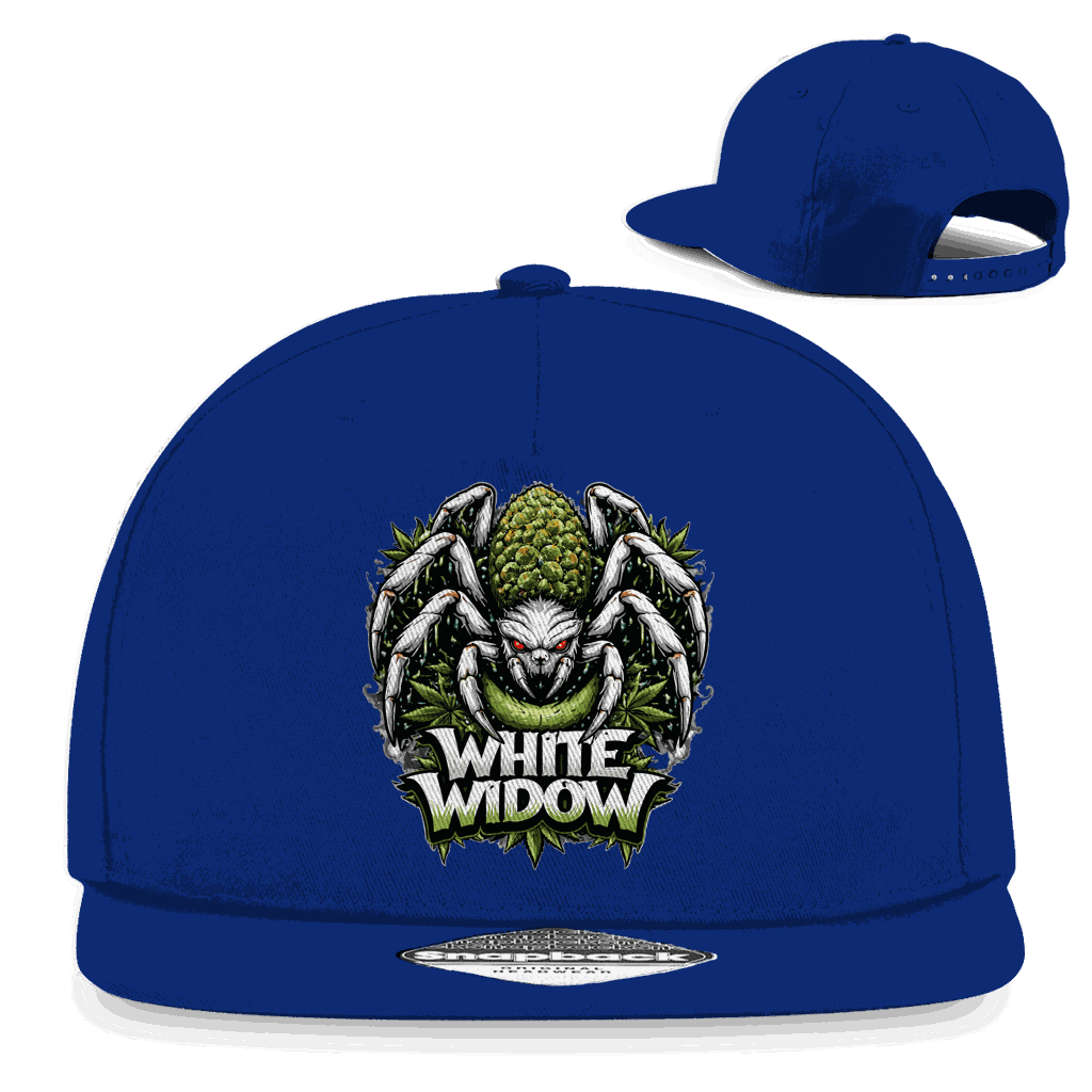 Weißes Division420 Snapback Cap White Widow aus Baumwoll-Twill mit flachem Schirm und Retro-Snapback-Verschluss