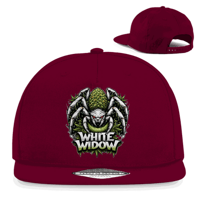 Weiße Snapback Cap White Widow aus Baumwoll-Twill mit flachem Schirm und Retro-Snapbackverschluss