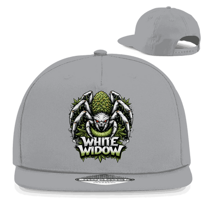 Weiße Snapback Cap White Widow von Division420 mit flachem Schirm und 5-Panel Design