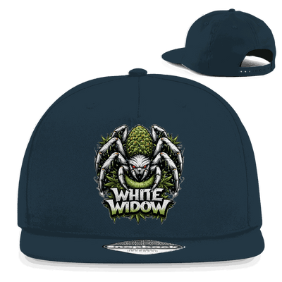 Weißes Division420 Snapback Cap White Widow aus Baumwoll-Twill mit flachem Schirm und Retro-Snapbackverschluss
