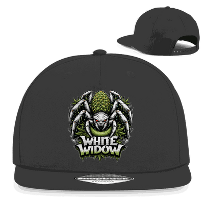 Weißes Division420 Snapback Cap White Widow aus Baumwoll-Twill mit flachem Schirm und Retro-Snapbackverschluss