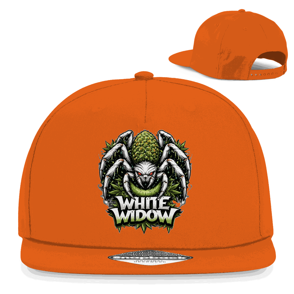 Weißes Division420 Snapback Cap White Widow aus Baumwoll-Twill mit flachem Schirm und Retro-Snapback-Verschluss