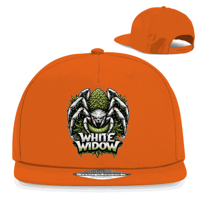 Weißes Division420 Snapback Cap White Widow aus Baumwoll-Twill mit flachem Schirm und Retro-Snapback-Verschluss