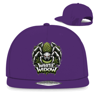 Weißes Snapback Cap White Widow aus Baumwoll-Twill mit flachem Schirm und Retro-Snapbackverschluss