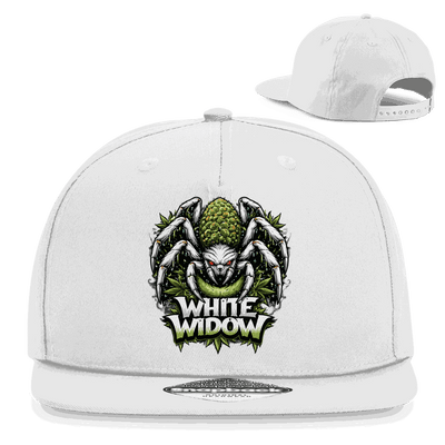 Weiße Snapback Cap White Widow von Division420 mit flachem Schirm und Retro-Snapbackverschluss