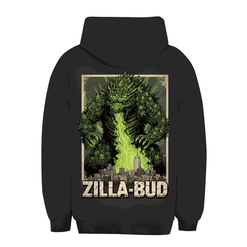 Unisex Oversize Hoodie Zilla-Bud von Division420 in urbanem Stil mit Kapuze und Kängurutasche