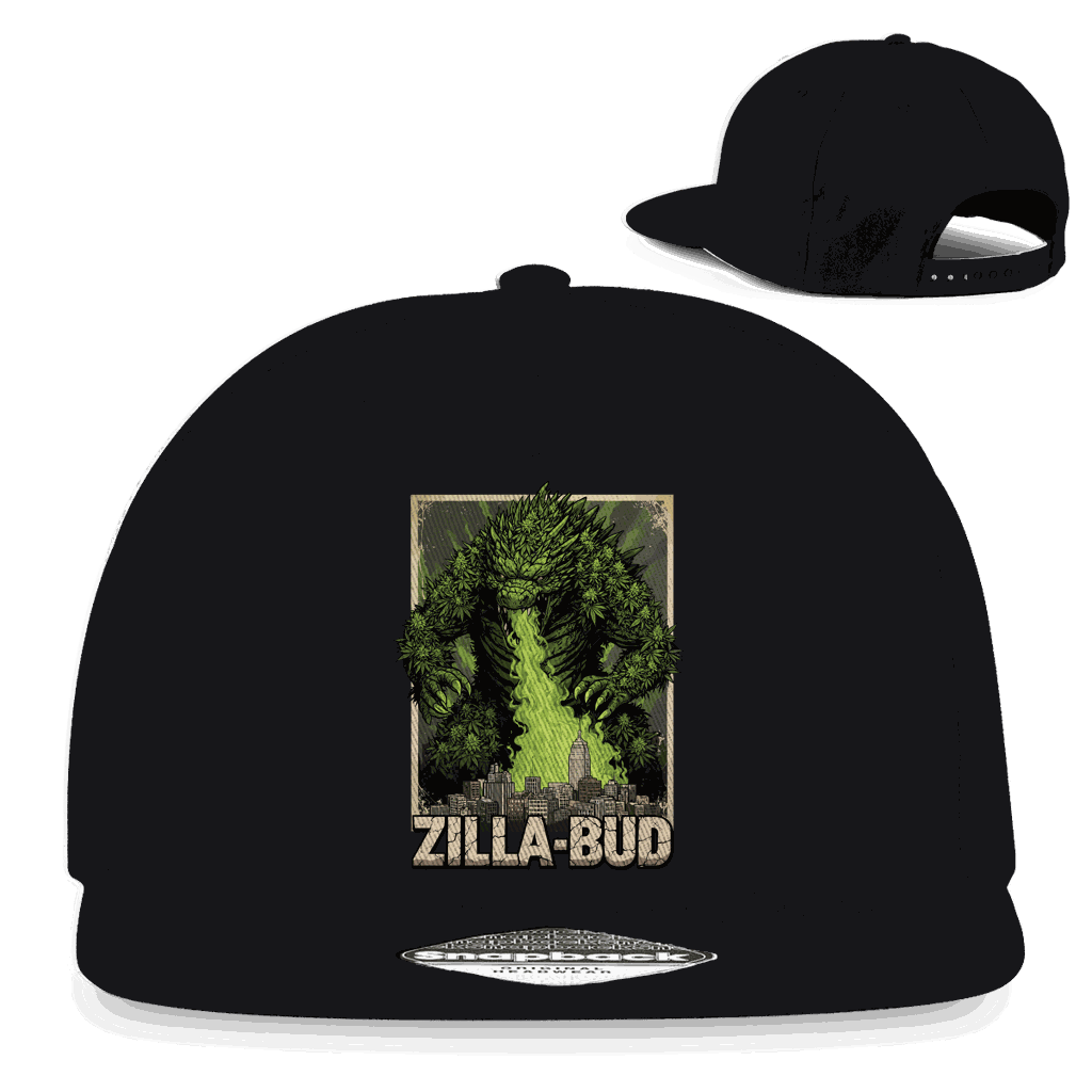 Division420 Snapback Cap Zilla-Bud aus Baumwoll-Twill mit flachem Schirm und Retro-Snapbackverschluss
