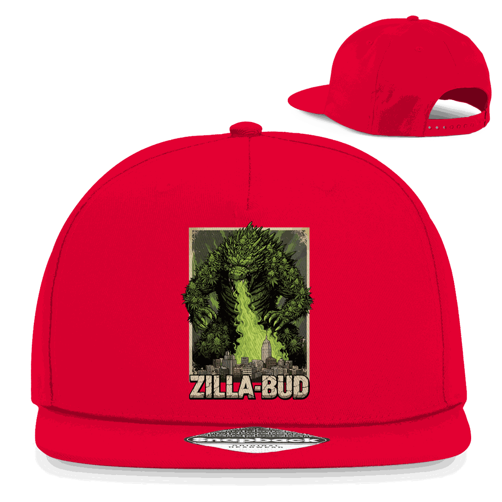 Division420 Snapback Cap Zilla-Bud aus Baumwoll-Twill mit flachem Schirm und Retro Snapback-Verschluss