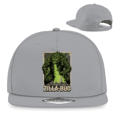Schwarze Snapback Cap Zilla-Bud aus Baumwoll-Twill mit flachem Schirm und Retro-Snapbackverschluss