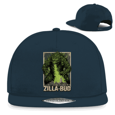 Snapback Cap Zilla-Bud von Division420 in schwarzem 5-Panel Design mit flachem Schirm und Retro Snapback-Verschluss