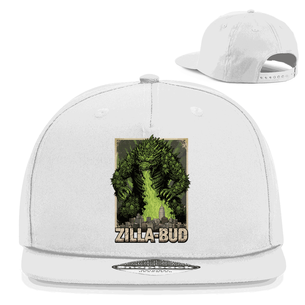 Division420 Snapback Cap Zilla-Bud aus Baumwoll-Twill mit flachem Schirm und Retro-Snapback-Verschluss