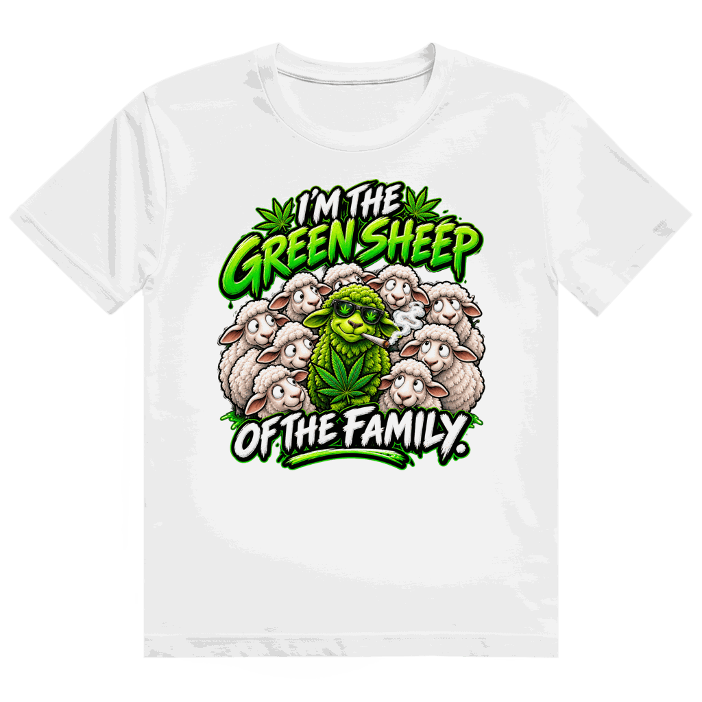 Heavy Cotton T-Shirt - Green Sheep of the Family | Division420®