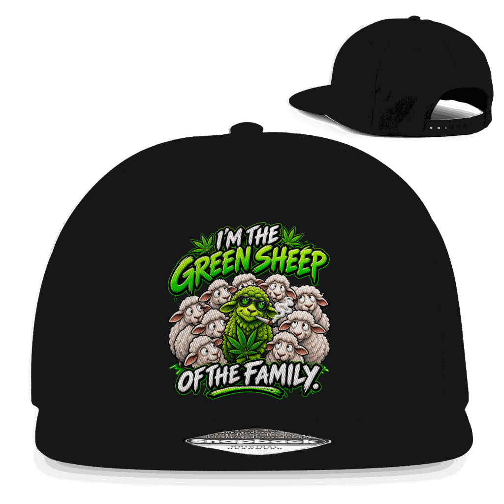Snapback Rapper Cap - Green Sheep of the Family | Division420®